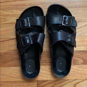 Topshop black sandals (Birkenstock look)